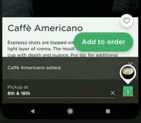Starbucks PWA order confirmation