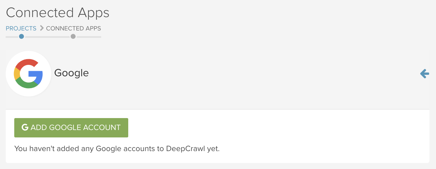 Deepcrawl - Add Google Account