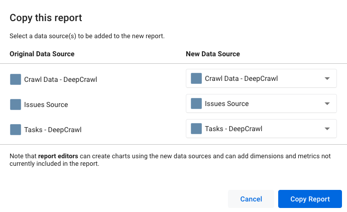 Data Source Selector in GDS