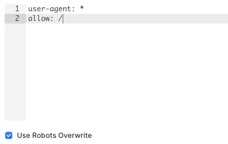 Use robot overwrite settings in Deepcrawl